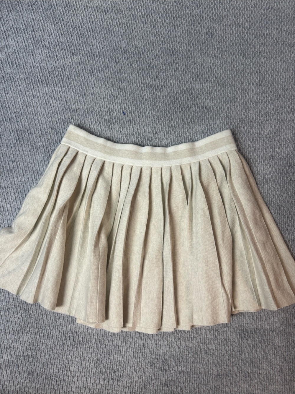 Aerie Oatmeal Pleated Mini Skirt Sz L NWT